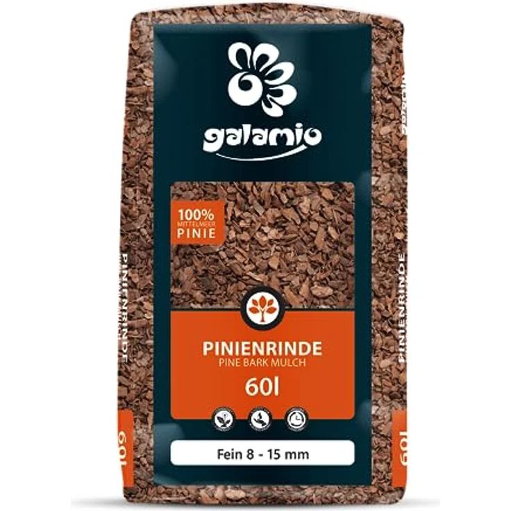 GALAMIO Pinienrinde Fein 8-15mm, 720l Rindenmulch für Pflanzen und Garten, dekorativer rostrote Bodenbelag, effektiver Unkrautschutz – Bild 2