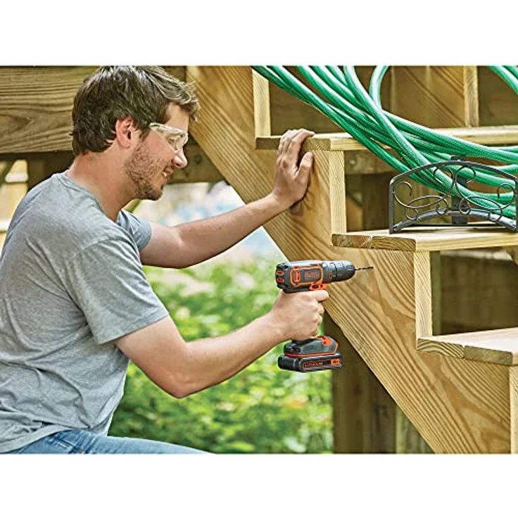 Black+Decker BDCDC18BAST-QW Akku-Bohrschrauber, 160 Zubehör, 18 V-1,5 Ah-2 Akkus – Bild 3