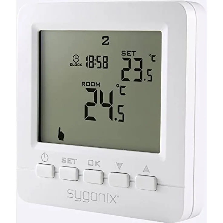 Sygonix SY-4500818 Raumthermostat Unterputz, Programmierbar mit Wochenprogramm und Urlaubsfunktion, inkl. internem und externem Sensor