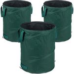 Relaxdays Laubsack selbstaufstellend, 3er Set, 90 Liter, Pop Up Gartensack, 3 Griffe, UV-beständig, wasserdicht, grün, 55 x 45 x 45 cm - Preisvergleich