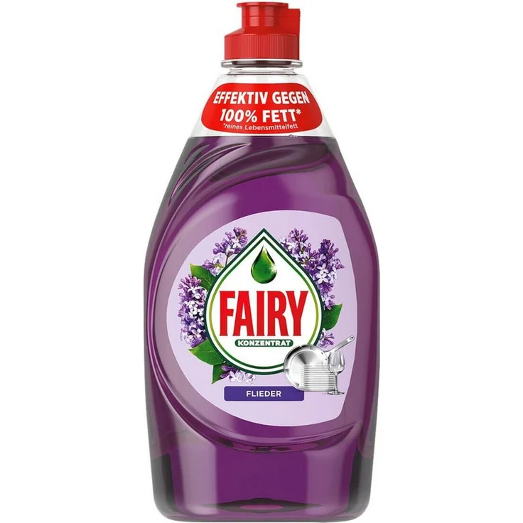 Fairy Flieder Limitierte Edition Geschirrspülmittel, 450 ml, lila, hohe Konzentration mit langanhaltendem Schaum, entfernt Fett