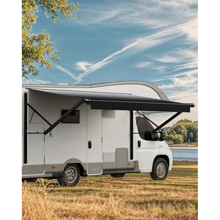 VEVOR Modulmarkise für Wohnmobile, elektrische wasserdichte Markise (5809 mm) mit Aluminiumlegierungsrahmen, schwarze Außenmarkise mit Farbverlauf, UV-Sonnenschutz für Camping – Bild 1