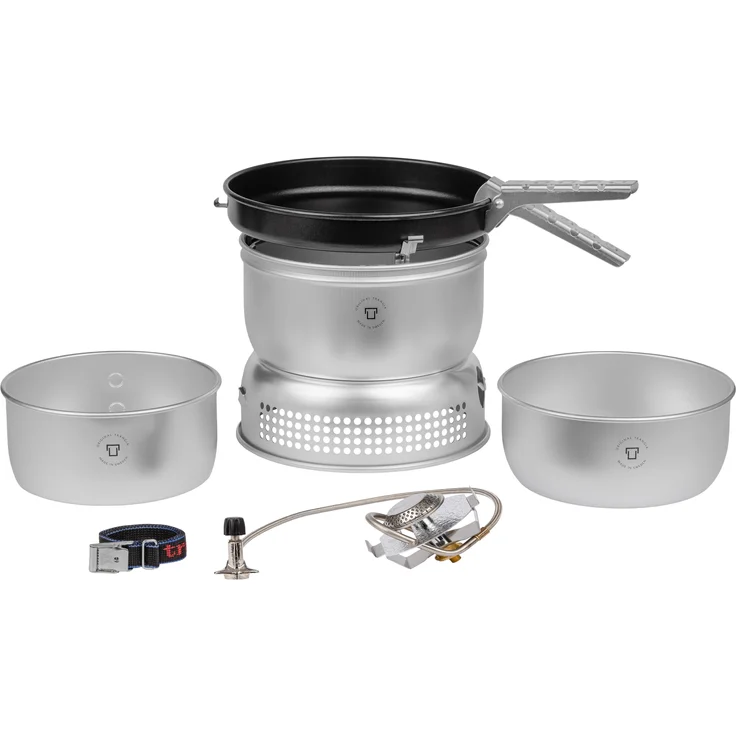 Trangia 25, Campingkocher Set für 3-4 Personen mit Aluminium-Töpfen, Antihaft-Bratpfanne, leicht und kompakt