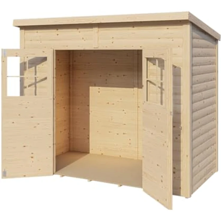 BERTILO Gartenhaus Alster 2, BxT: 252x137 cm, Elementbauweise, Pultdach, naturbelassen – Bild 9