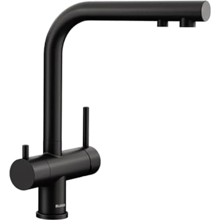 Blanco FONTAS II Filter, Küchenarmatur Hochdruck, schwarz matt, 3-in-1 mit separater Wasserführung für gefiltertes Wasser