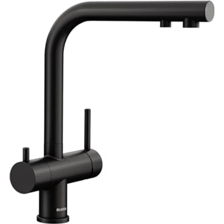 Blanco FONTAS II Filter, Küchenarmatur Hochdruck, schwarz matt, 3-in-1 mit separater Wasserführung für gefiltertes Wasser – Bild 1