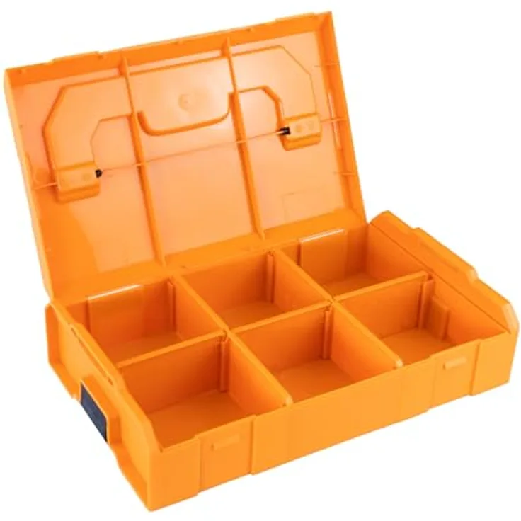Heco L-Boxx Mini, Werkzeugkoffer aus robustem Kunststoff mit Trennstegen, kompakt und modular