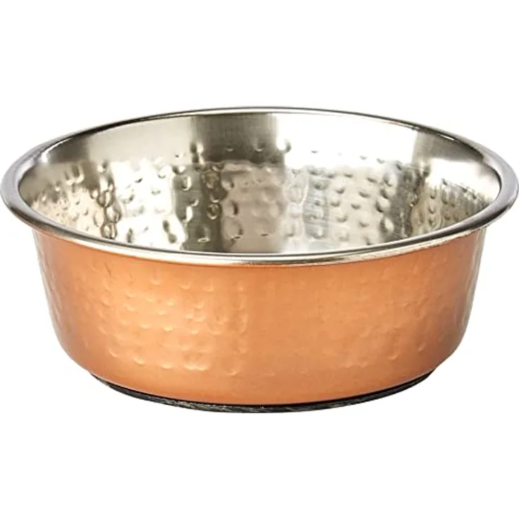 Rosewood 06203 Moderner, Rutschfester Fress und Trinknapf Für Hunde/Haustiere Aus Kupfer/Edelstahl, Large, 470 ml