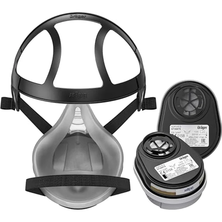 Dräger X-plore 3300 Maler Halbmasken-Set inkl. A2 P3 Kombi-Filter , Größen S-M-L , gegen Gase, Dämpfe, Fein-Staub und Partikel , Größe M – Bild 3