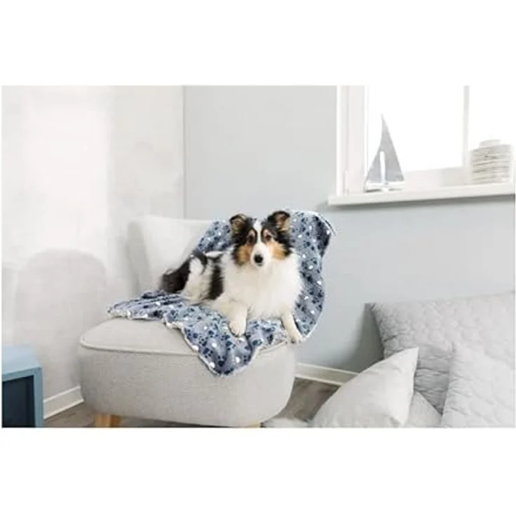 Trixie 37150 Decke Tammy, 100 × 70 cm, blau/beige – Bild 2