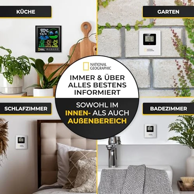 National Geographic Wetterstation, inkl. 3 Sensoren, Farbdisplay mit Wettervorhersage und Alarmfunktion – Bild 3