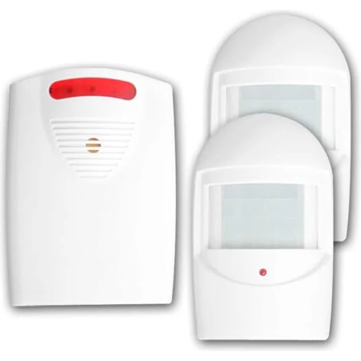 Orno Bewegungsmelder Ladenglocke/Durchgangsmelder IP44, 2x PIR-Sensor, weiß, 90dB Lautstärke, Reichweite bis 120m – Bild 1