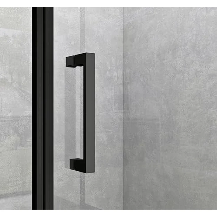 Mai & Mai Duschkabine Eckeinstieg Schwarz 100x100x195 cm, mit Hebe-Senk-Mechanismus, 8mm ESG-Sicherheitsglas, Nano-Beschichtung, inkl. Duschtasse Rav36-Plus – Bild 3