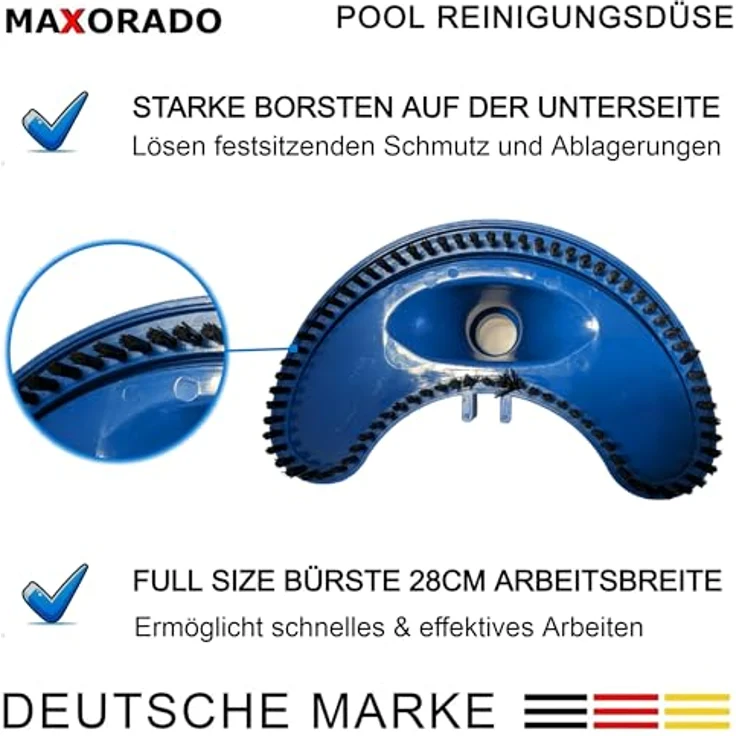 Maxorado Poolsauger Düse Bodendüse Bodensauger Pooldüse I Reinigung Zubehör Pools Schwimmbecken I Bürste Bodenbürste Pool Sauger kompatibel mit Intex kompatibel mit Bestway – Bild 3
