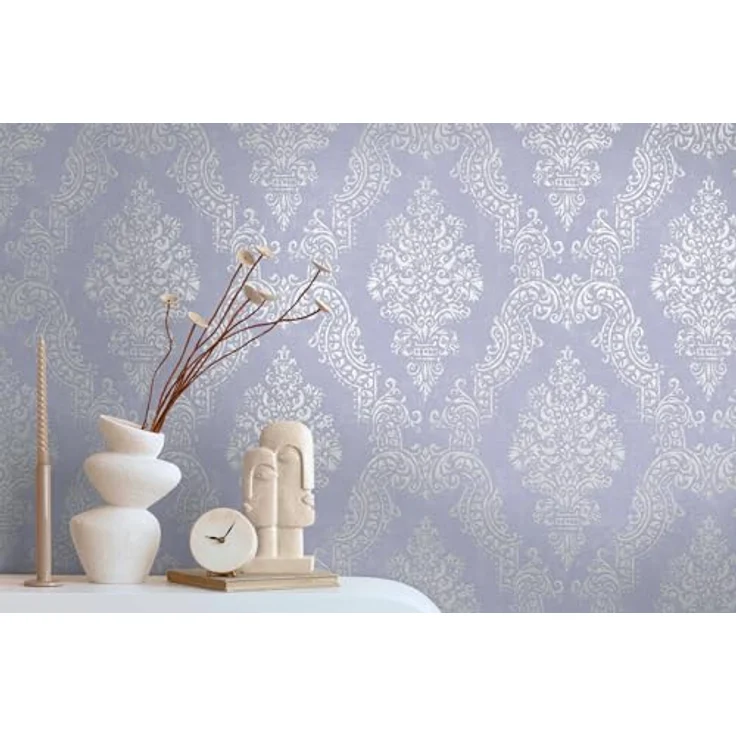 A.S. Création Pure Elegance Vliestapete, Barocktapete mit Ornamenten, 0,53 x 10,05 m, violett, licht- und hoch waschbeständig, Made in Germany, 397652 – Bild 5