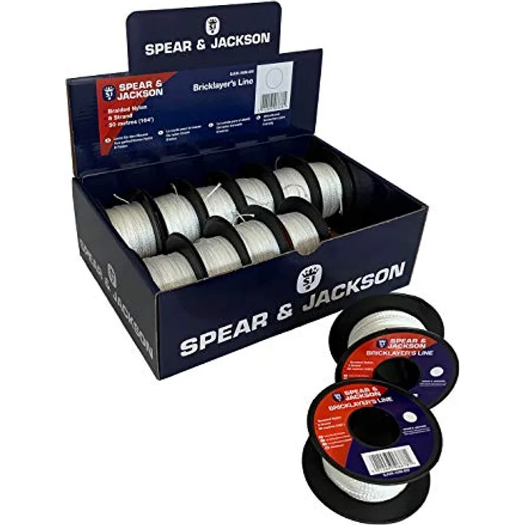 Spear & Jackson SJUK-50M-8W Maurerschnur, 50 m, Weiß, Box à 12 Stück