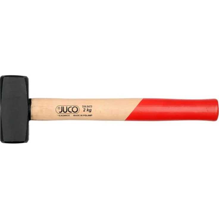 TRIZERATOP Hammer Fäustel 2kg, Steinmetzhammer mit hochwertigem Schmiedestahl und Holzstiel, nach DIN 6475