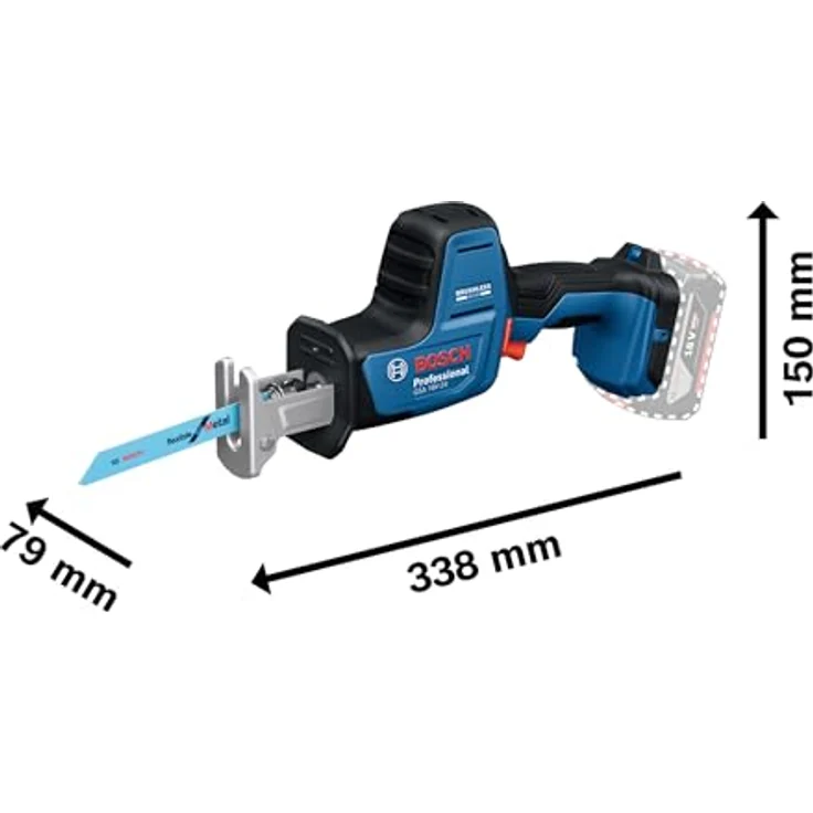 Bosch Professional GSA 18V-24, Akku-Säbelsäge mit neigbarer Fußplatte und LED, inkl. Sägeblätter im Karton – Bild 6
