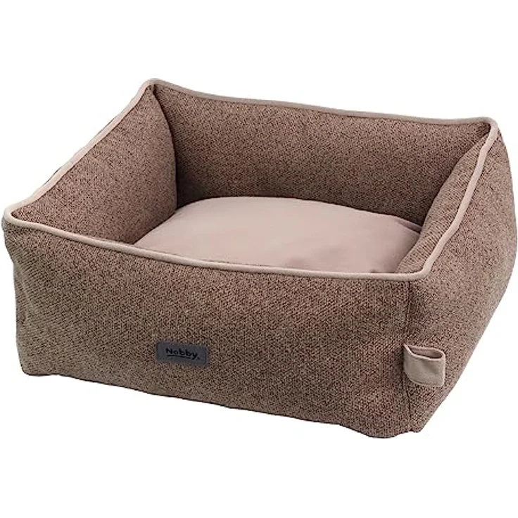 Nobby 61919 Komfortbett eckig LINOU braun mit Wendekissen, waschbar bis 30°C – Bild 2