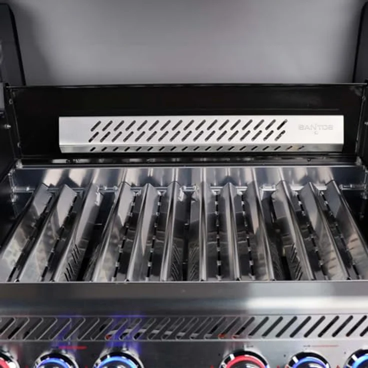 SANTOS S-418 Pro Edelstahl Gasgrill mit Seitenbrenner, Heckbrenner, hochwertiger Edelstahlhaube und Profi-Ausstattung – Bild 5
