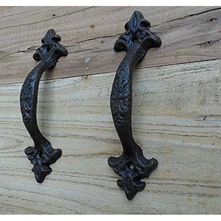 Türgriffe 2er Set Türbeschlag Möbelgriffe Schubladengriffe Gusseisen Landhaus – Bild 2