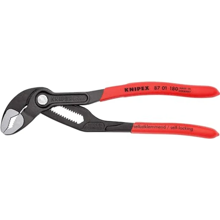 KNIPEX 87 01 180 SB Cobra Hightech-Wasserpumpenzange mit rutschhemmendem Kunststoff überzogen grau atramentiert 180 mm – Bild 3