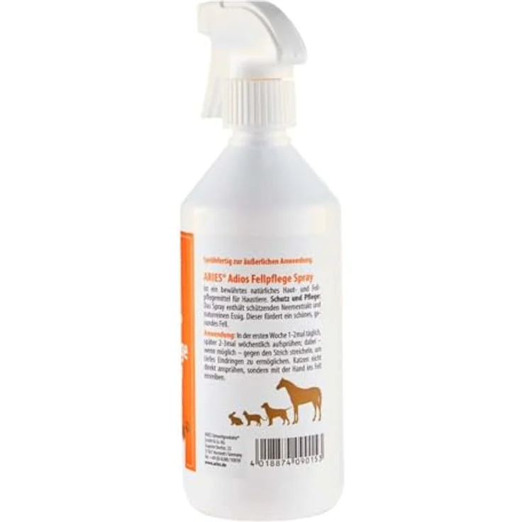 Aries Fellpflege Adios® - Fellpflege Spray 500ml mit Neemextrakt und naturreinem Essig, für gesunde Haut und Fellpflege – Bild 3