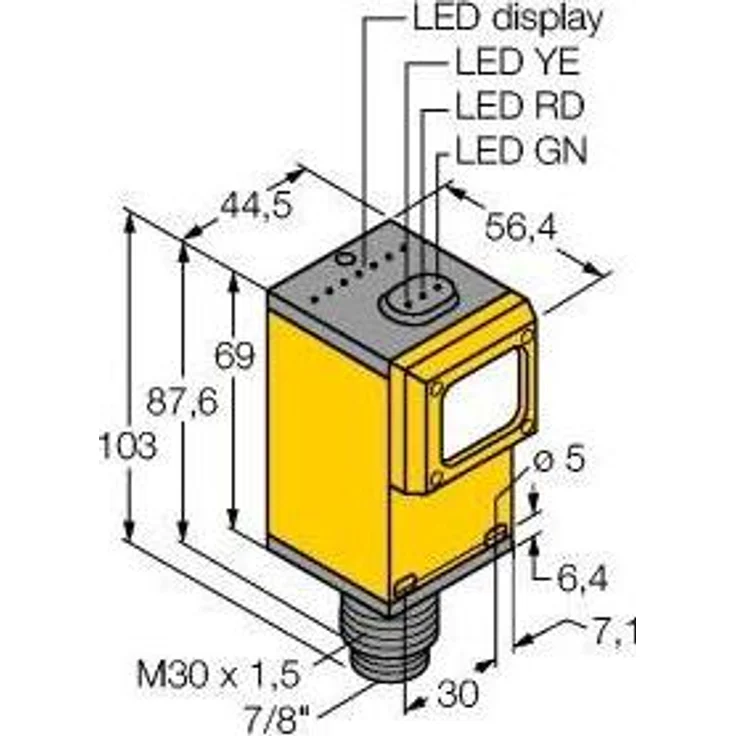 Turck Optoelektronischer Sensor Reflexionslichtschranke, Bewegungsmelder mit Polarisationsfilter, IP67, 6 m Reichweite, anpassbare Empfindlichkeit, 12-250 VDC/24-250 VAC