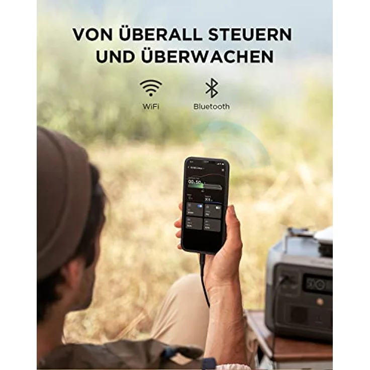 EcoFlow RIVER 2 MAX, Tragbare Powerstation mit 512Wh, XT60 Kabel 3.5M, LiFePO4, Schnellladung in 1 Stunde, LCD Display, App-Steuerung – Bild 5