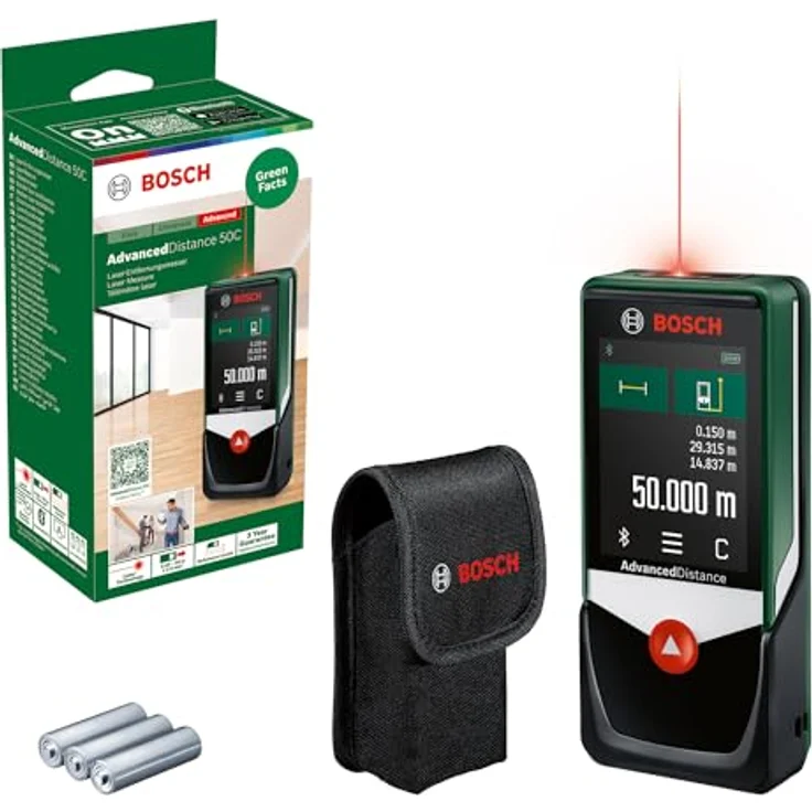 Bosch Home & Garden Digitaler Laser-Entfernungsmesser AdvancedDistance 50C, Bluetooth, Touchscreen, nachhaltige Merkmale – Bild 2