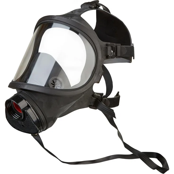 Magni Vollmaske BRK 820, Atemschutzmaske aus EPDM mit Polycarbonatscheibe, 5-Punkt-Bänderung und zwei Ausatemventilen