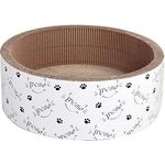 Dehner Lieblinge Katzen-Kratzpappe Scratch Circle, inkl. Katzenminze, Ø 43 cm, Höhe 15.5 cm, Naturmaterial, weiß