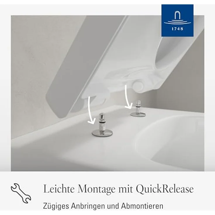 Villeroy & Boch Architectura WC-Sitz 445 x 374 x 59 mm, Duroplast mit SoftClosing und QuickRelease, Weiß Alpin – Bild 3