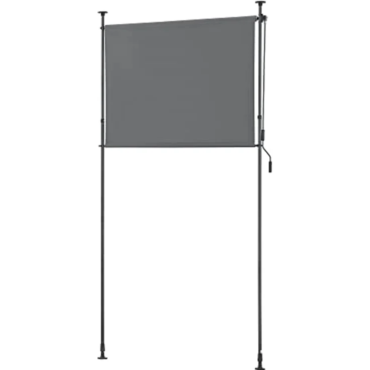 pro.tec Außenrollo Cimarra 120 x 270 cm Balkonrollo Senkrechtmarkise mit Handkurbel Sichtschutz witterungsbeständig Stahlgestell Dunkelgrau – Bild 1