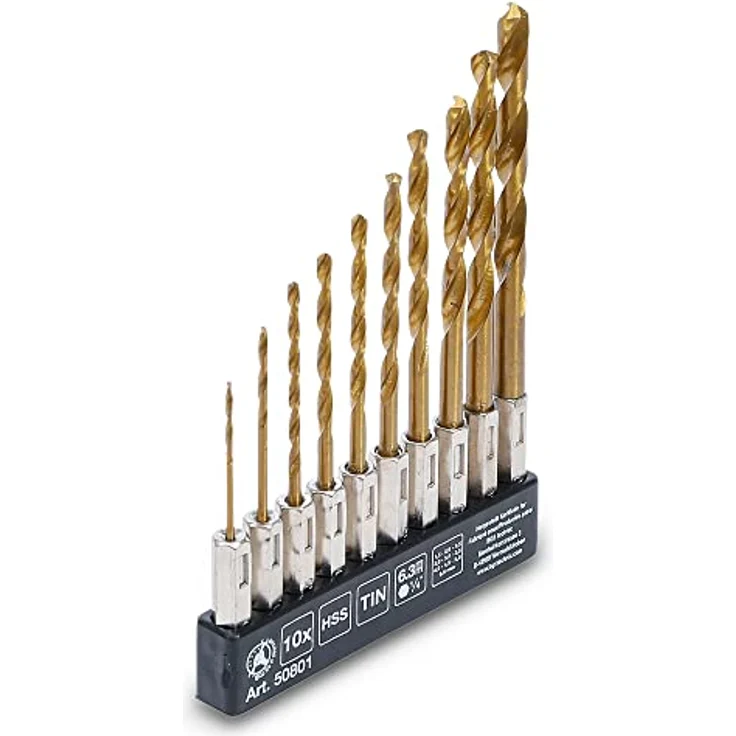 BGS Do it yourself HSS-Bohrer-Satz 10-tlg. titan-nitriert, 1,5 - 6 mm, Sechskant-Aufnahme, Hochgeschwindigkeitsstahl – Bild 2