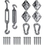 your GEAR Fix-It Tarp - Sonnensegel Montage Set aus Edelstahl Befestigungsset für Wand Holz-Pfosten Zaun Baum 24 teilig