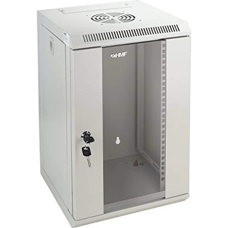HMF 63309-07 Serverschrank 10 Zoll, 9 HE, Netzwerkschrank, 31,2 x 30 x 48,3 cm, lichtgrau – Bild 2