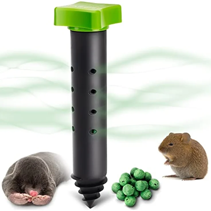 GARDIGO® Wühlmaus & Maulwurf Vertreiber mit Duft | Einzigartiges Konzept der Maulwurfabwehr | 15 Duftkugeln inklusive | Maulwurfschreck Wühlmausschreck | Mit Erdlochbohrhilfe | Tiervertreiber – Bild 4
