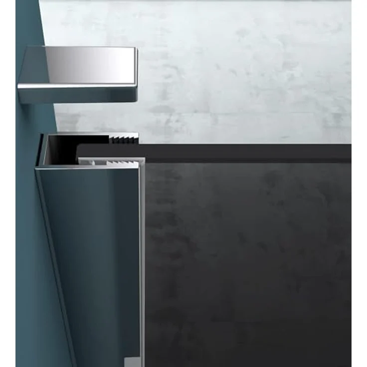 Mai & Mai Duschabtrennung Bremen2VG, Walk-In Duschwand 80x200cm aus 10mm ESG-Sicherheitsglas mit NANO-Beschichtung, vollflächig grau – Bild 5