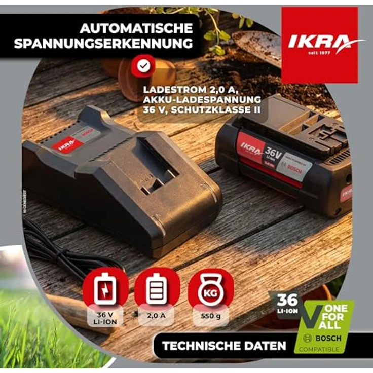 IKRA BOSCH Ladegerät 36 Volt AL 36V-20, schnelles Ladegerät mit LED-Anzeige und intelligenter Überlastsicherung – Bild 6