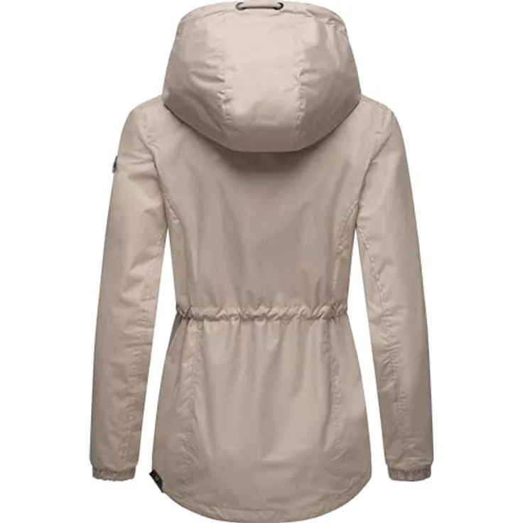 Ragwear Danka, Damen Übergangsjacke, wasserfest mit gefütterter Kapuze, beige, Größe M – Bild 3