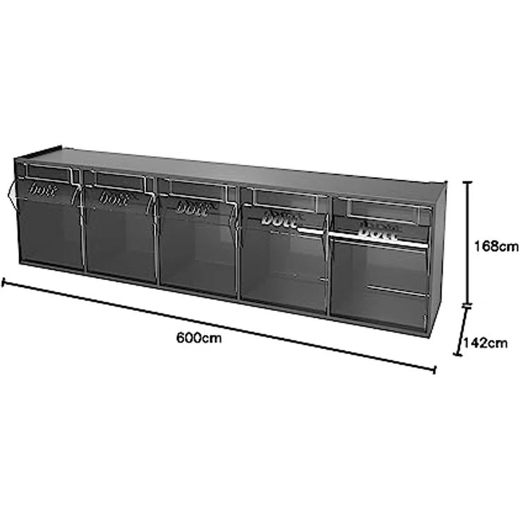 Magni Bott 02513018.19 Werkzeugwand mit Wandhalterung, grau - Klarsichtmagazin mit fünf Kästen zur organisierten Aufbewahrung von Werkzeugen – Bild 2