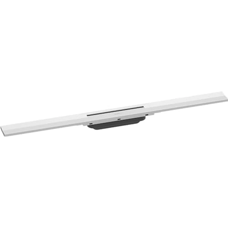hansgrohe Fertigset Duschrinne RainDrain Flex, 800mm, kürzbar, Mattweiß, leistungsstarker Dryphon Siphon mit 60 l/min Entwässerung – Bild 1