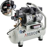AREBOS Flüsterkompressor (12 l, 500 W, 8 bar, 89 l-min) - Luftkompressor Kompressor - Silber