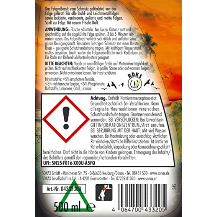 SONAX 04332000  FelgenBeast Sonderedition 2023 500 ml – Bild 2