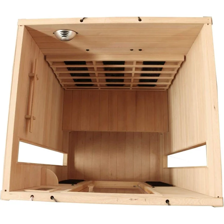Dewello Infrarotkabine Infrarotsauna HYDER 115cm x 105cm inkl. Vollspektrumstrahler, Bodenstrahler – Bild 3