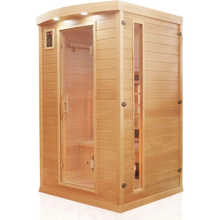 Dewello Infrarotkabine Infrarotsauna HYDER 115cm x 105cm inkl. Vollspektrumstrahler, Bodenstrahler – Bild 2