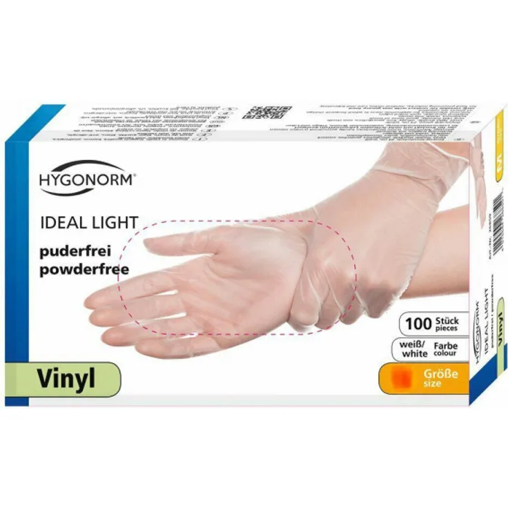Hygonorm Vinyl-Handschuh Ideal Light puderfrei XL 24cm weiß VE=100 Stü