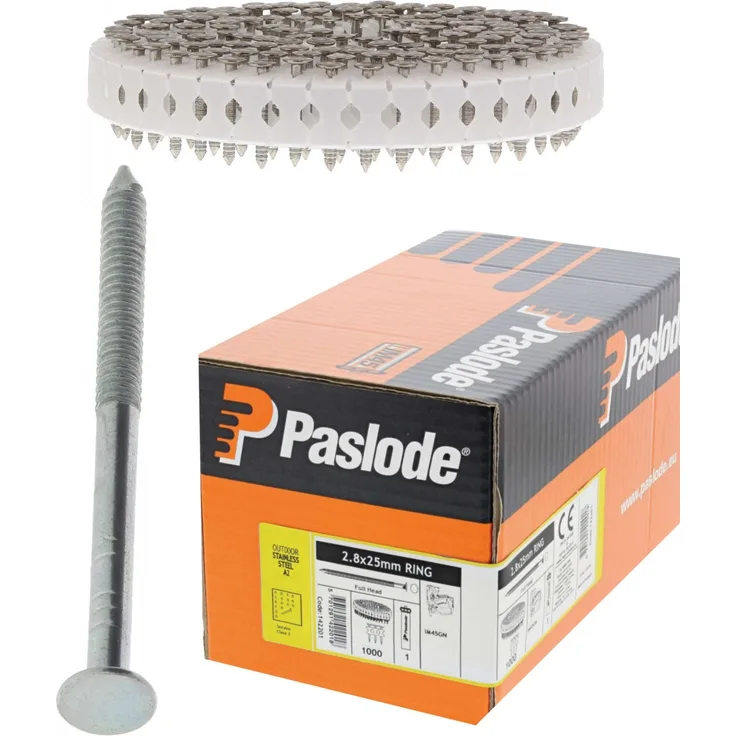 Paslode Coilnägel 0° V2A A2 für IM45 GN - 1000 Stück - 25mm - Ø 2,8mm