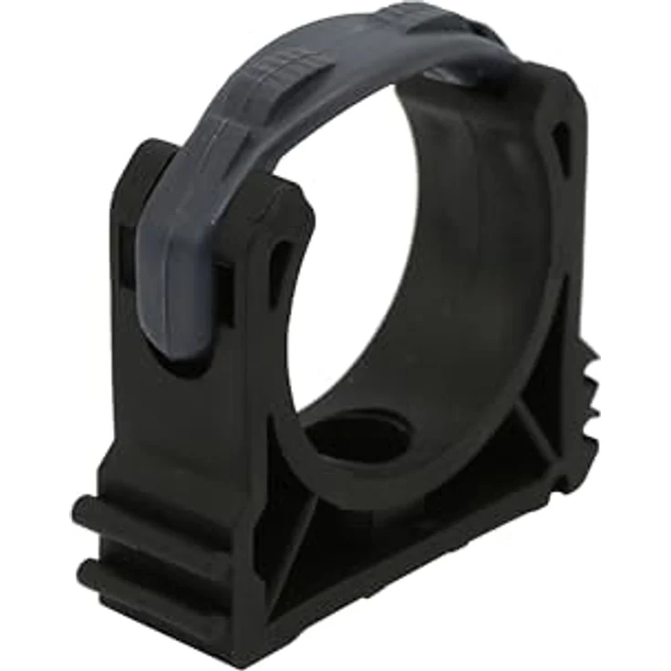 HAF PVC Rohrschelle 50mm, Rohrklemme aus grauem Kunststoff mit Clipverschlusssbügel für Druckrohre, hohe Witterungsbeständigkeit und Abriebsfestigkeit – Bild 1